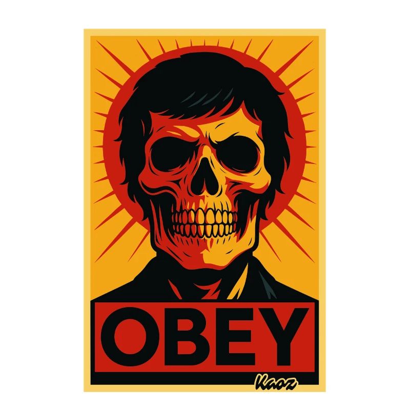 Affiche pop art Skull Rays
