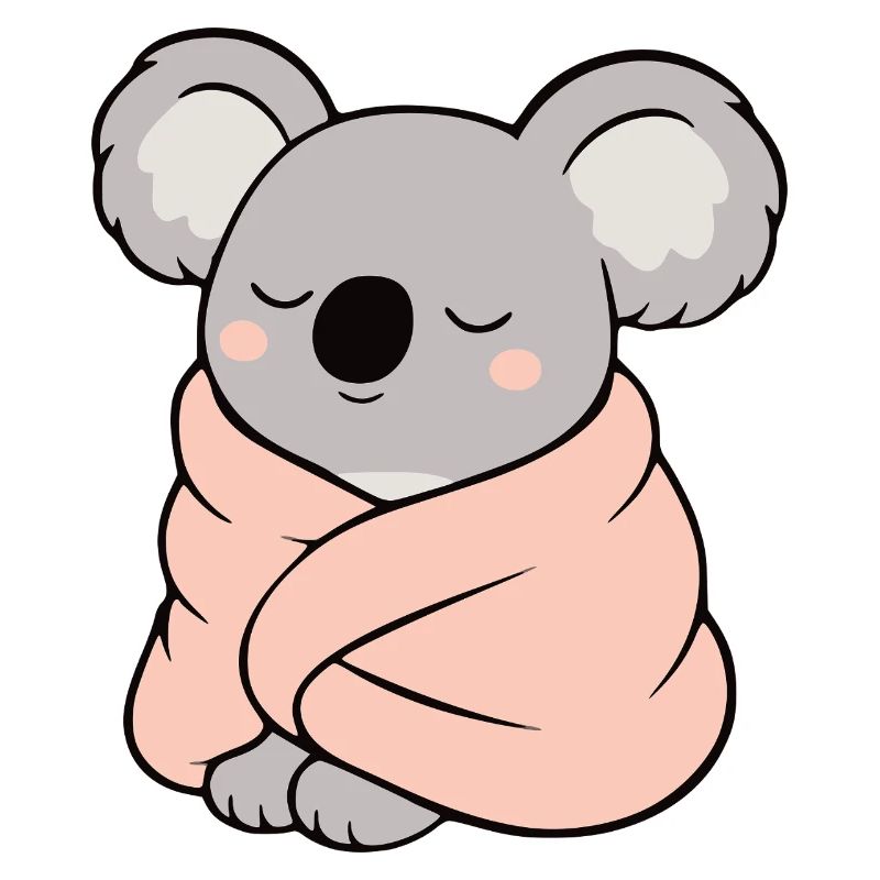 Koala mignon aux couleurs pastel