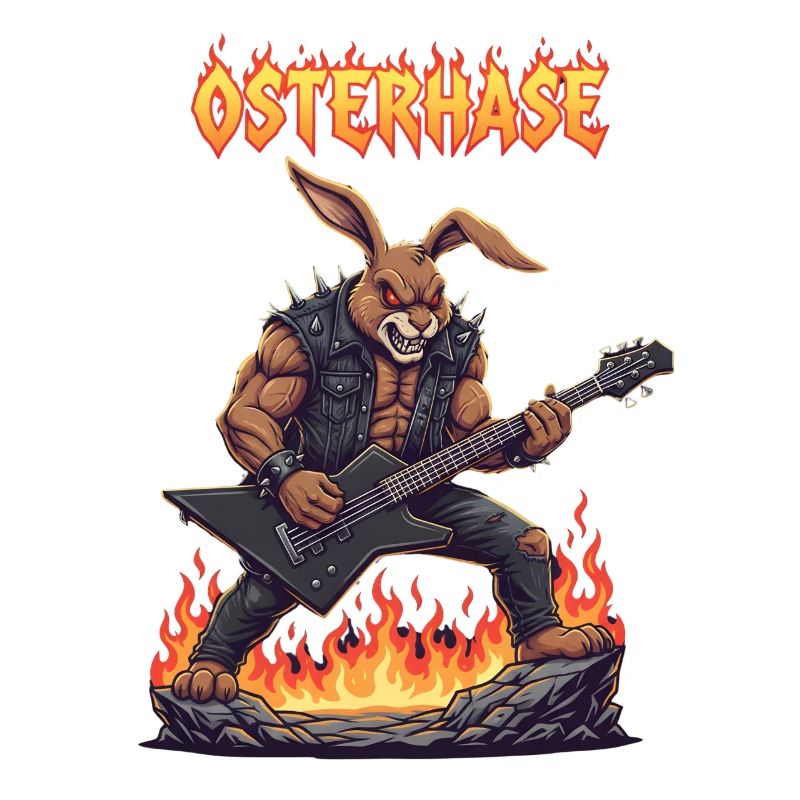 Heavy Metal Easter Bunny Rocker Easter Hardcore Bunny