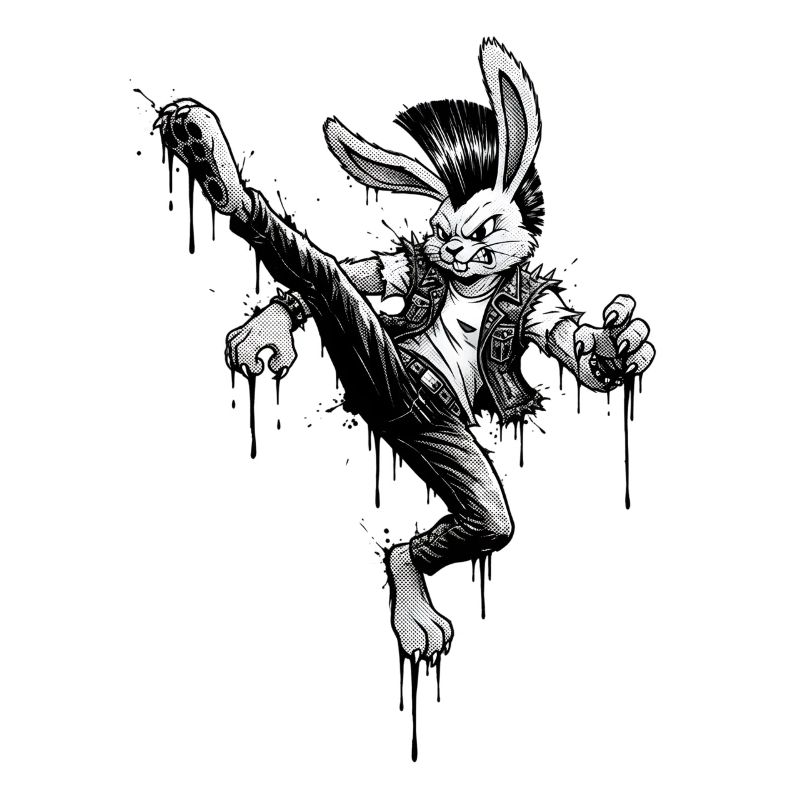 Heavy Metal Easter Bunny Rocker Easter Hardcore Bunny