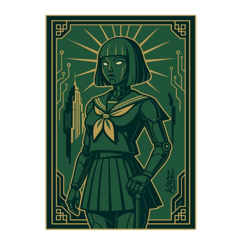 Cyber Deco Android Green Sentinel