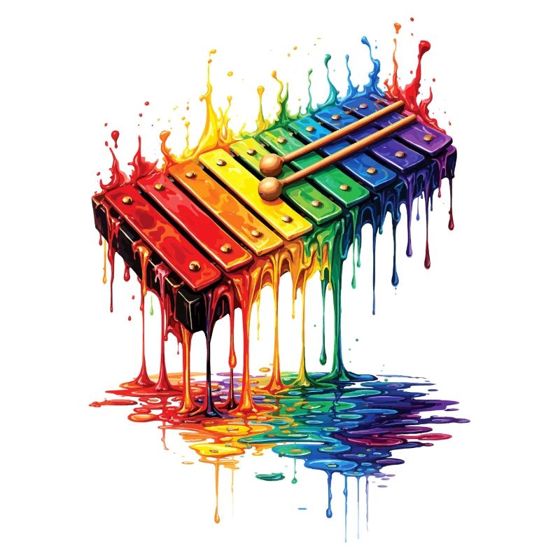 Xylophone mit tropfender Farbe