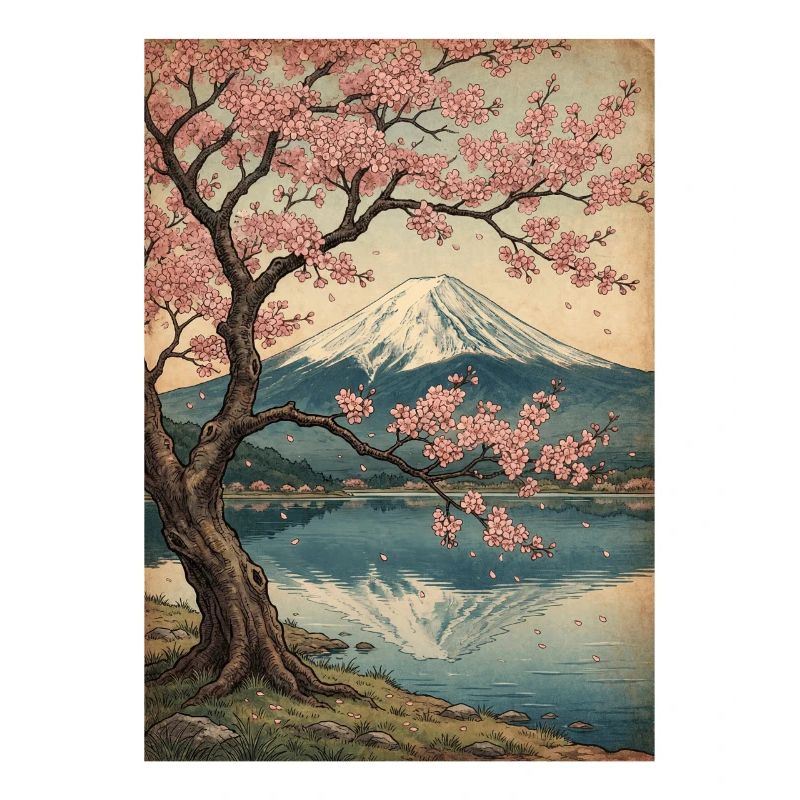 Kirschblüten am Mount Fuji