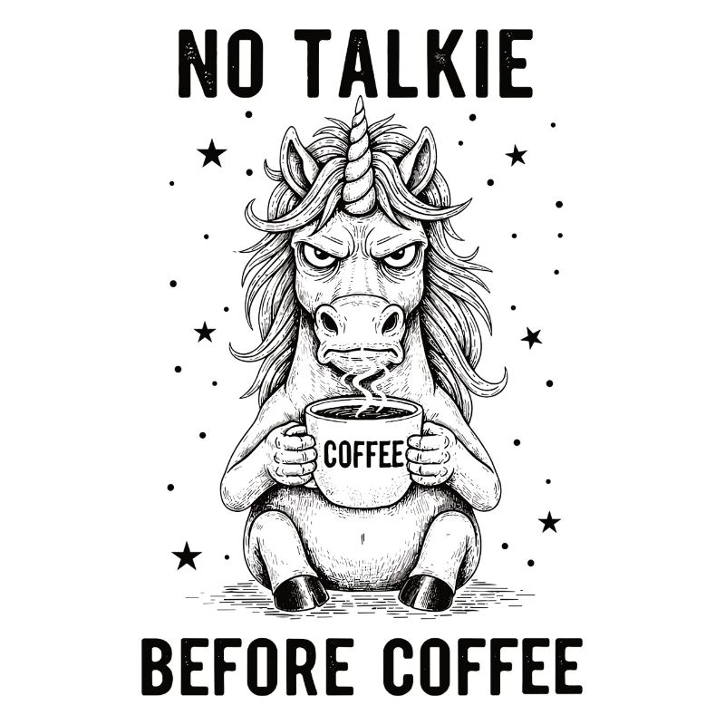 Pas de conversation devant une licorne amoureuse du café