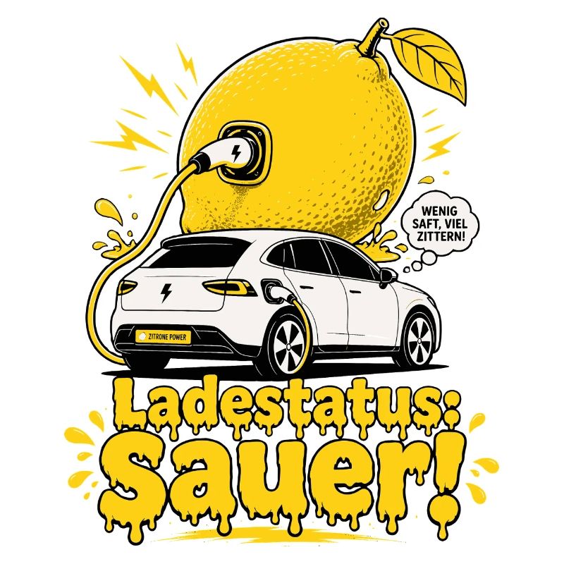 Ladestatus Sauer, E Auto Satire.