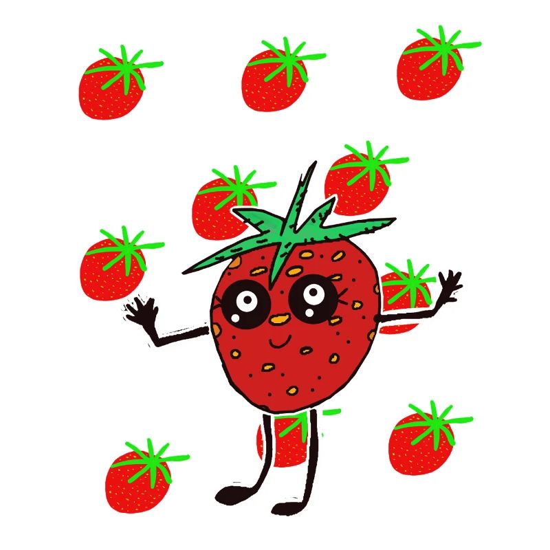 Erdbeere Erdbeeren Obst Kawaii Frucht