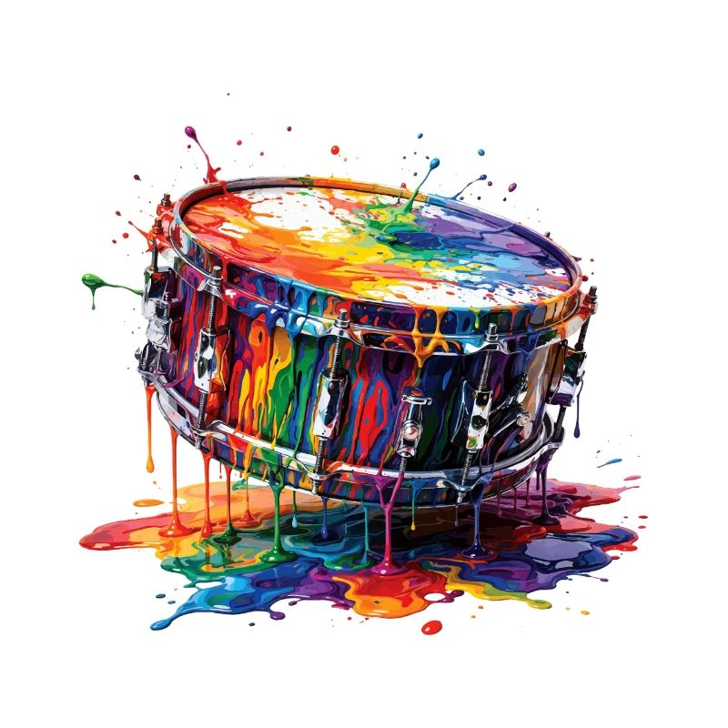 Snaredrum mit tropfender Farbe