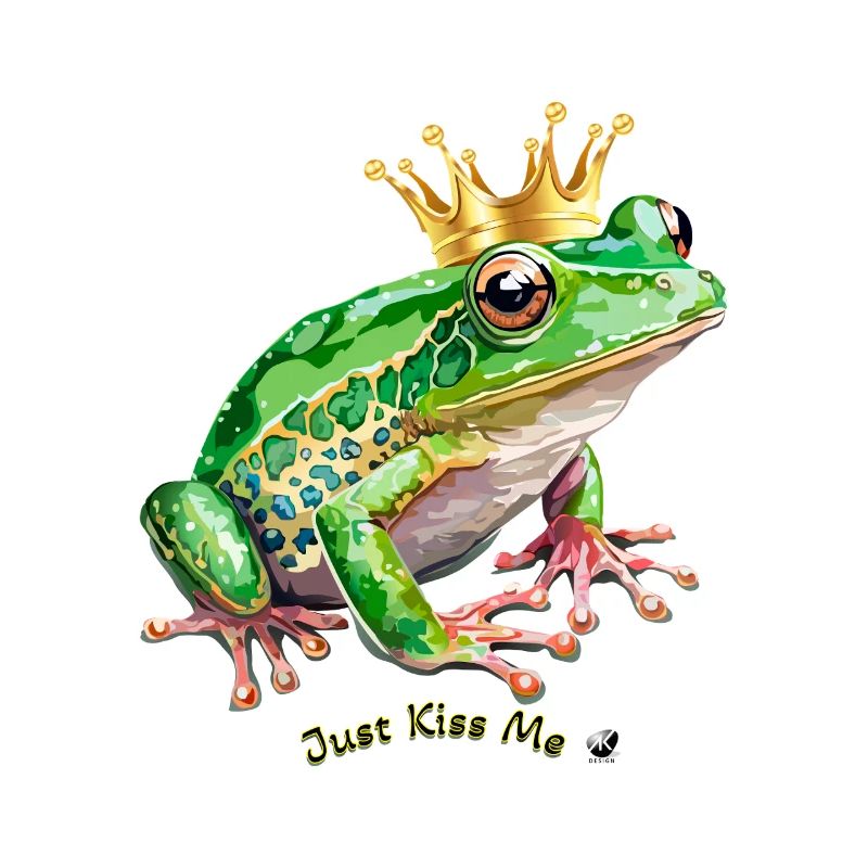 Frosch mit eine Krone Abbildung mit Inschrift