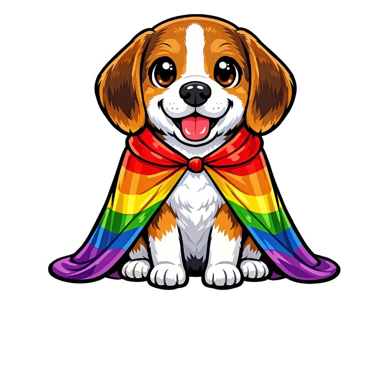 Beagle Pride Hund Regenbogen-Umhang LGBTQ