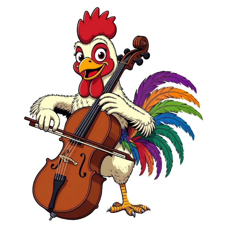 Coq avec violoncelle