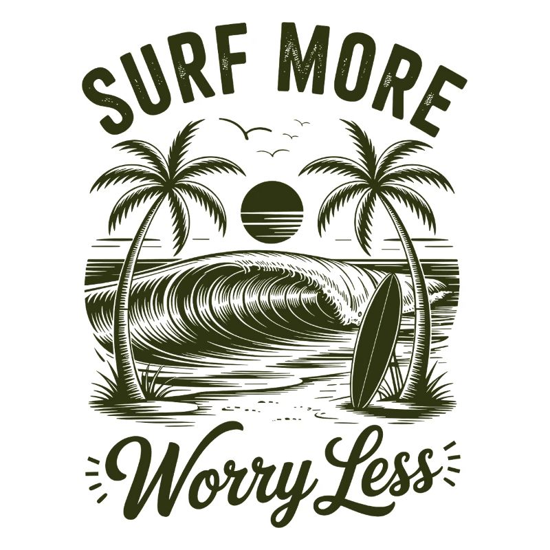 Surf More Worry Less Summer Holiday Waves