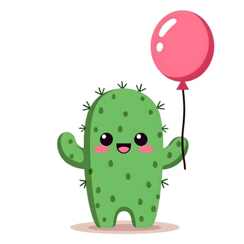 Cactus avec ballon