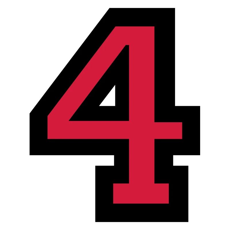 Zahl 4 - Nummer 4 (Rot) Nr. 4