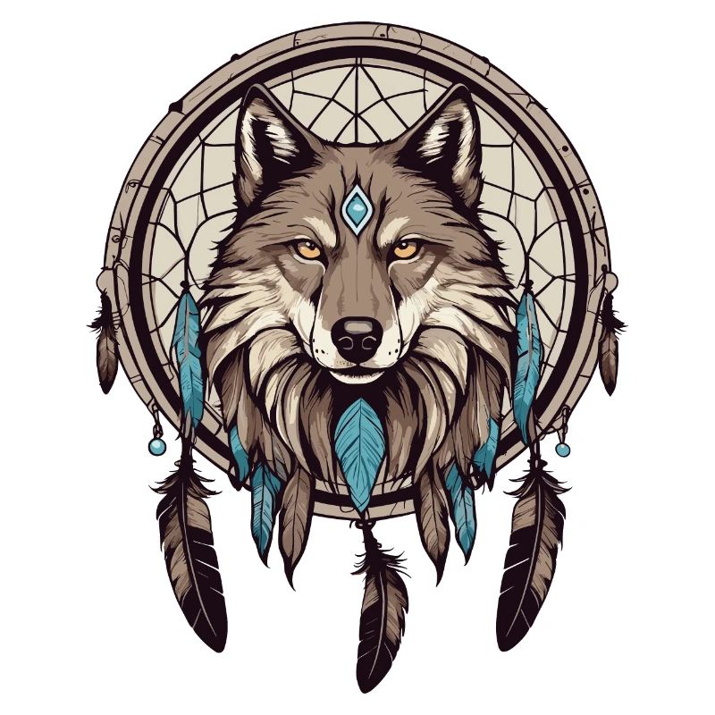 Traumfänger mit Wolf