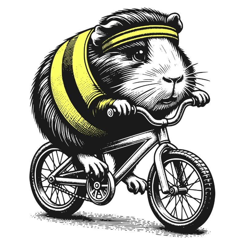 Radfahrendes Meerschweinchen