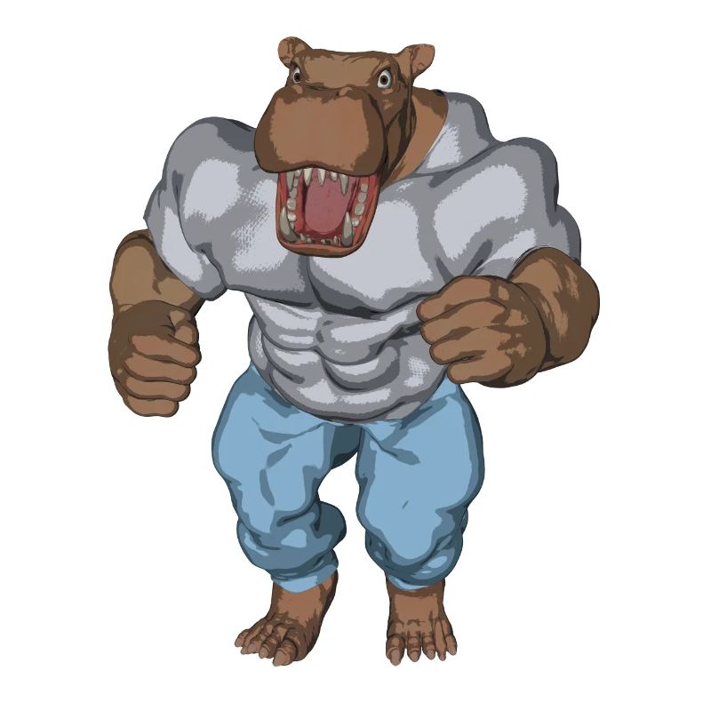 Ein anthropomophisches Nilpferd