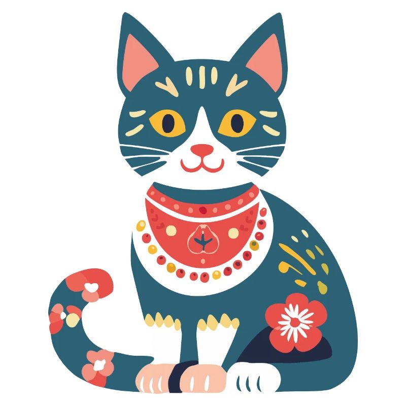 süße Folklore-Katze