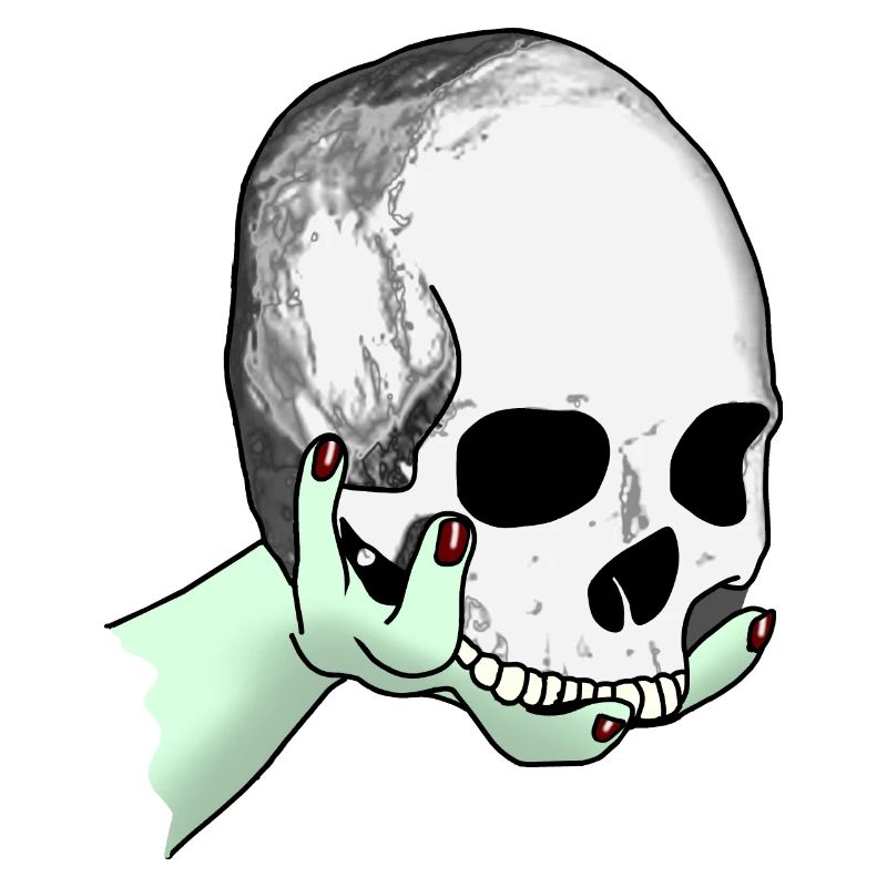 Totenkopf wird dargeboten