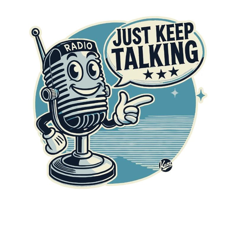 Vintage Cartoon Microphone, Just Keep Talking