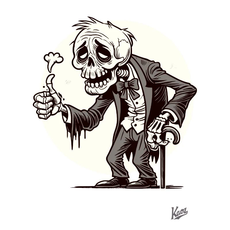Growing old is a gift, thumbs up skeleton