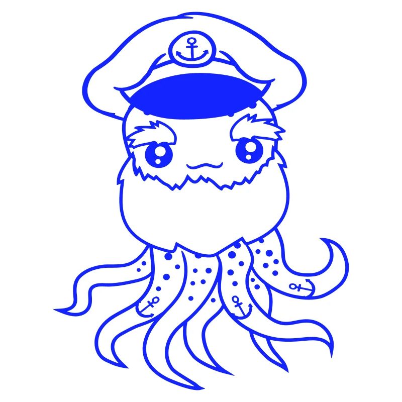 Old Octopus Octopus Cephalopod Captain Squid