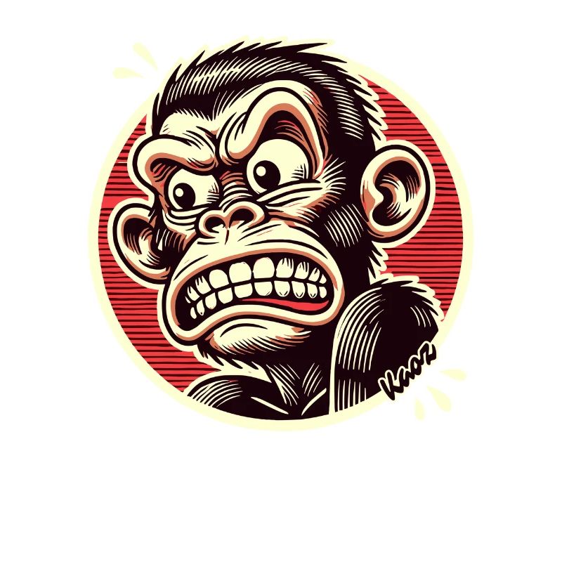 Angry indignant and funny gorilla