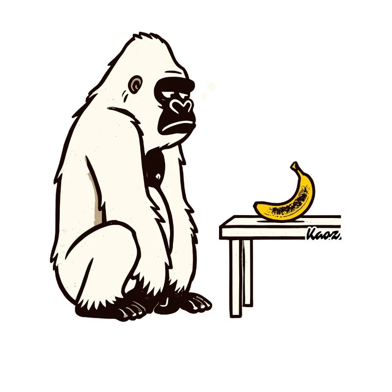 Bananen oder nicht? Gorilla mit Banane
