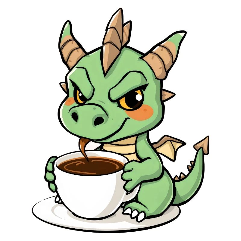 Le doux dragon aime le café