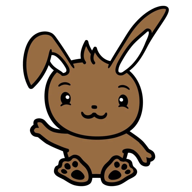 Rabbit waving friendly greeting hand waving hello