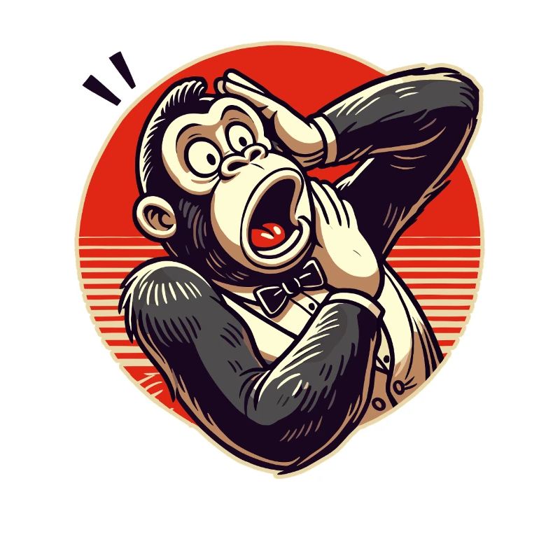 Surprised Retro Gentleman Gorilla