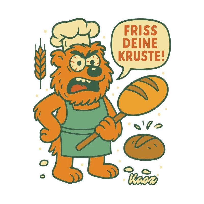 Angry Baker Bear: Eat your crust!