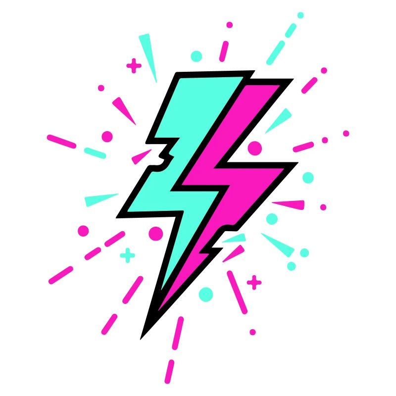 Retro Blitz bunten Stil