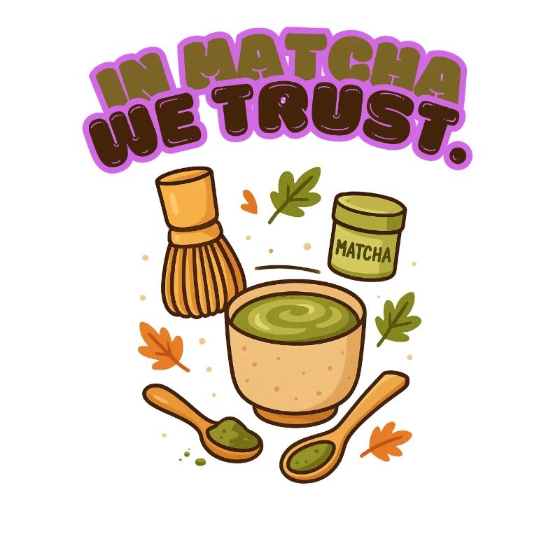 In Matcha We Trust Design Drinking Coffee Viral