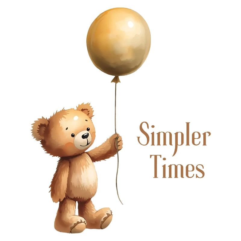 Teddy Bear with Balloon Simpler Times