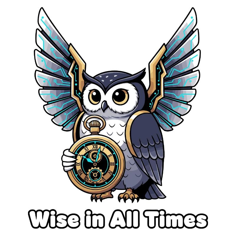 Wise Owl with Clock – Timeless Wisdom