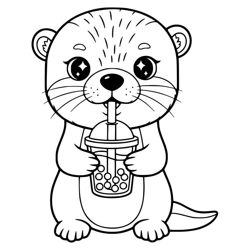 Otter mit Becher