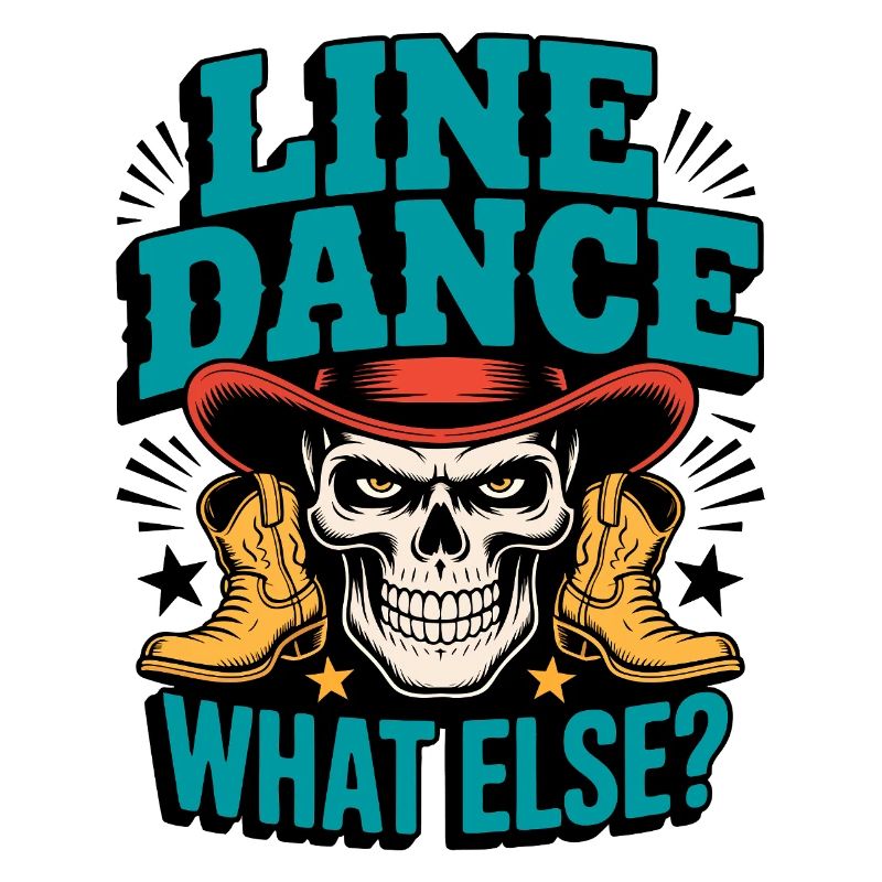 Crâne de danse en ligne avec des bottes