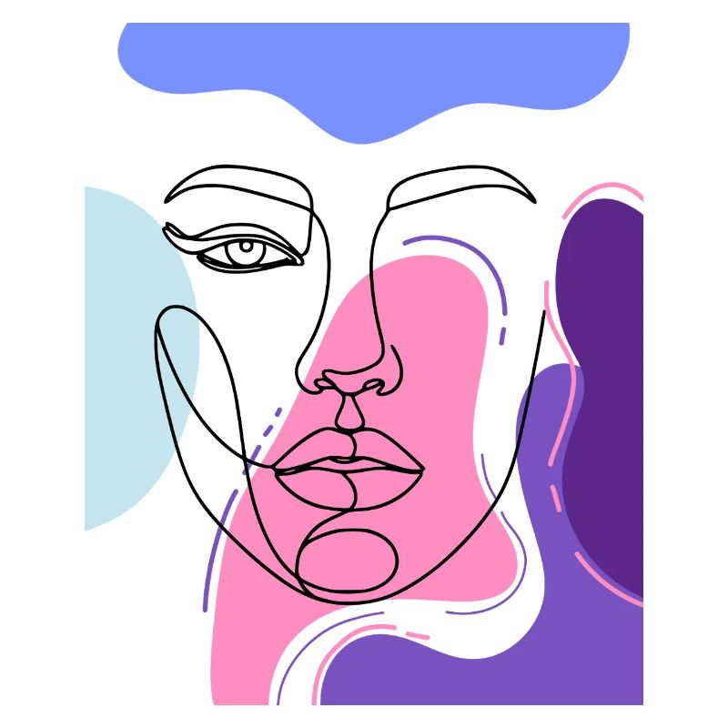 Abstract portrait in colored lines