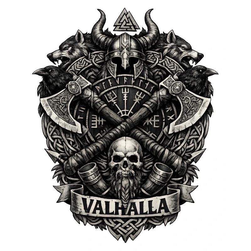 Valhalla-Schädel-Wikingerwappen