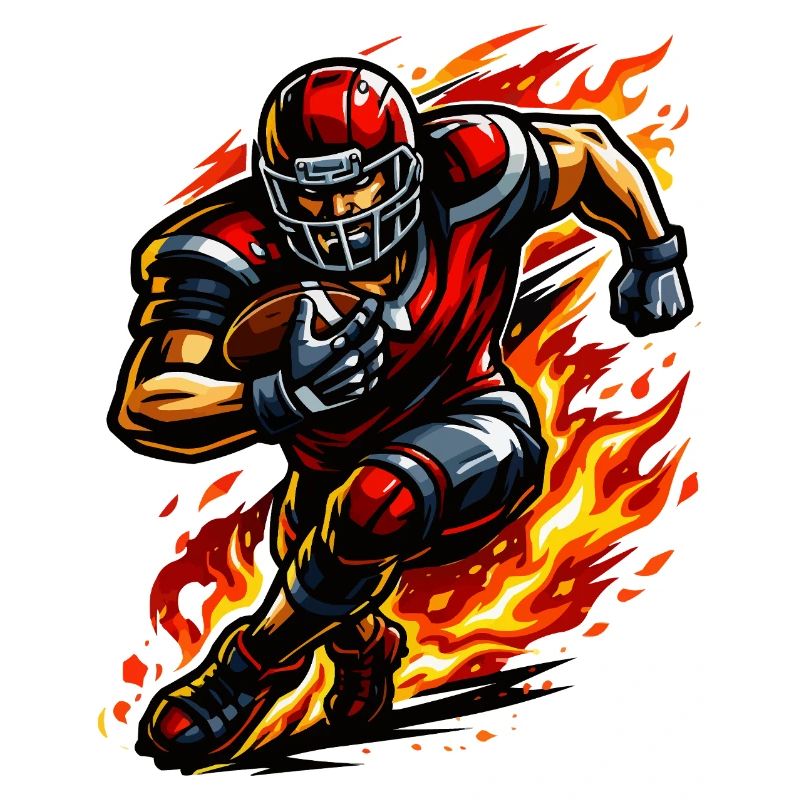 Flammender Footballläufer
