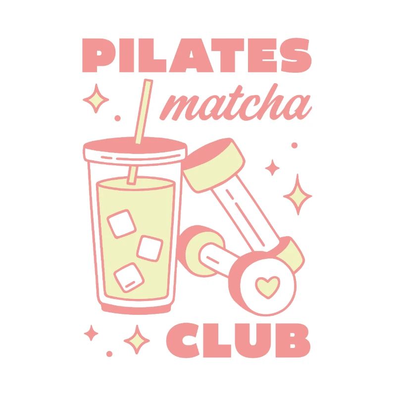 Pilates-Eis-Matcha Mädchenclub Pink Ästhetik
