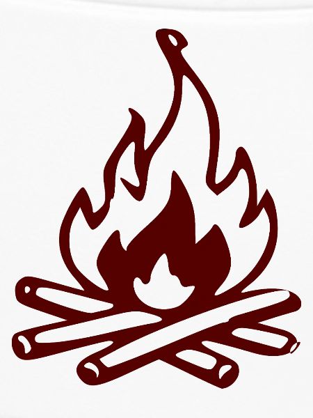 Campfire Silhouette Red