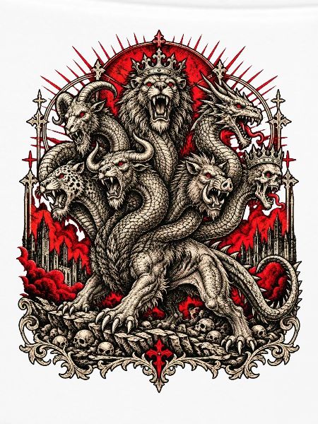 Kronenhydra im Flammenrot