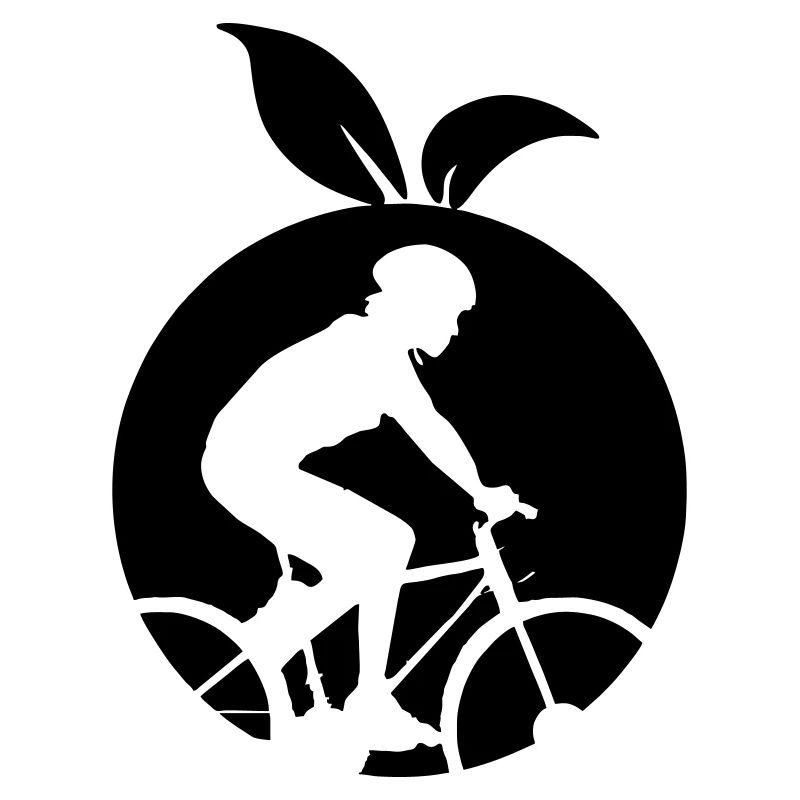 Healthy fruit cyclist orange
