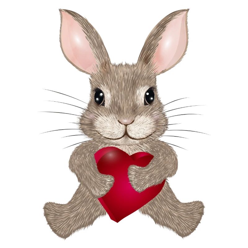 cute rabbit with heart for Valentine's Day