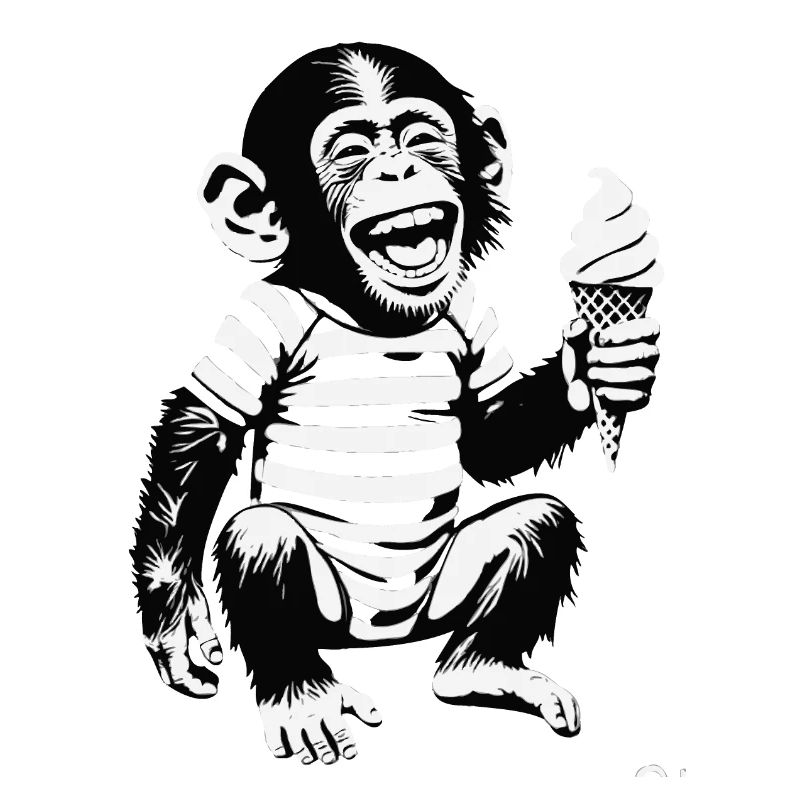 Singe ludique avec design de crème glacée
