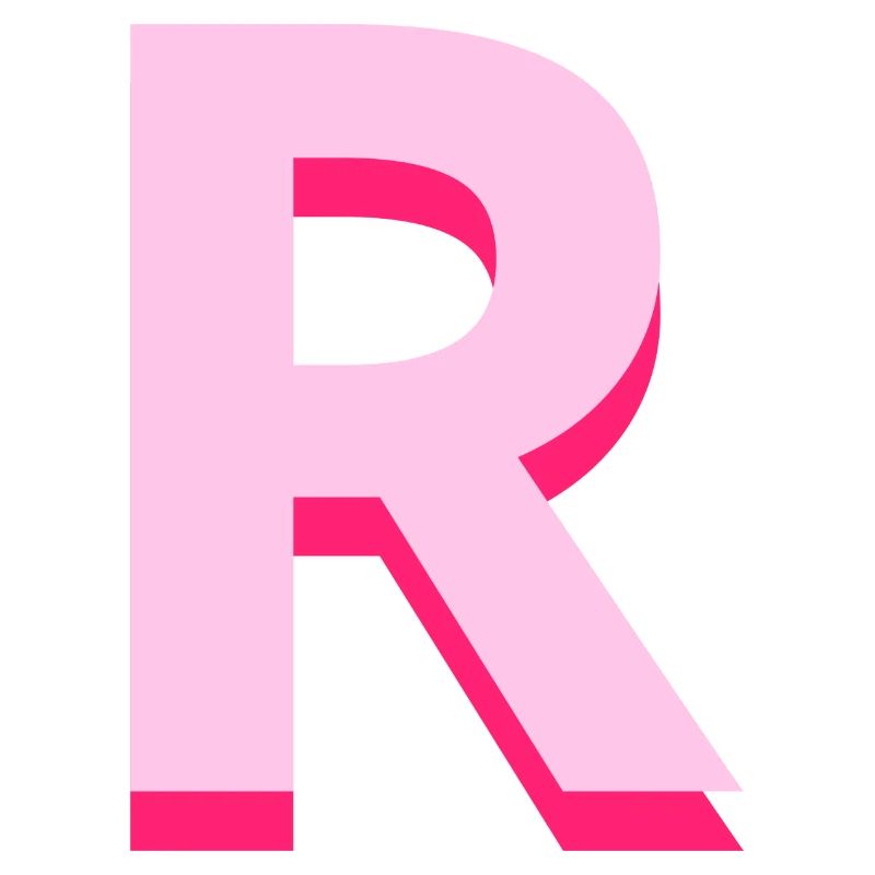 Pop und moderner rosa Buchstabe r