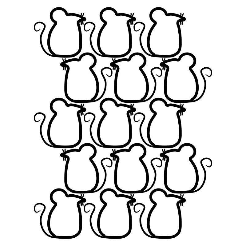 Many Mice Pattern Rows Party Cute Gang Team