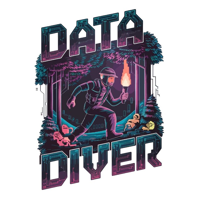 Datentaucher Cyber Explorer Retro Tech Kunstwerk