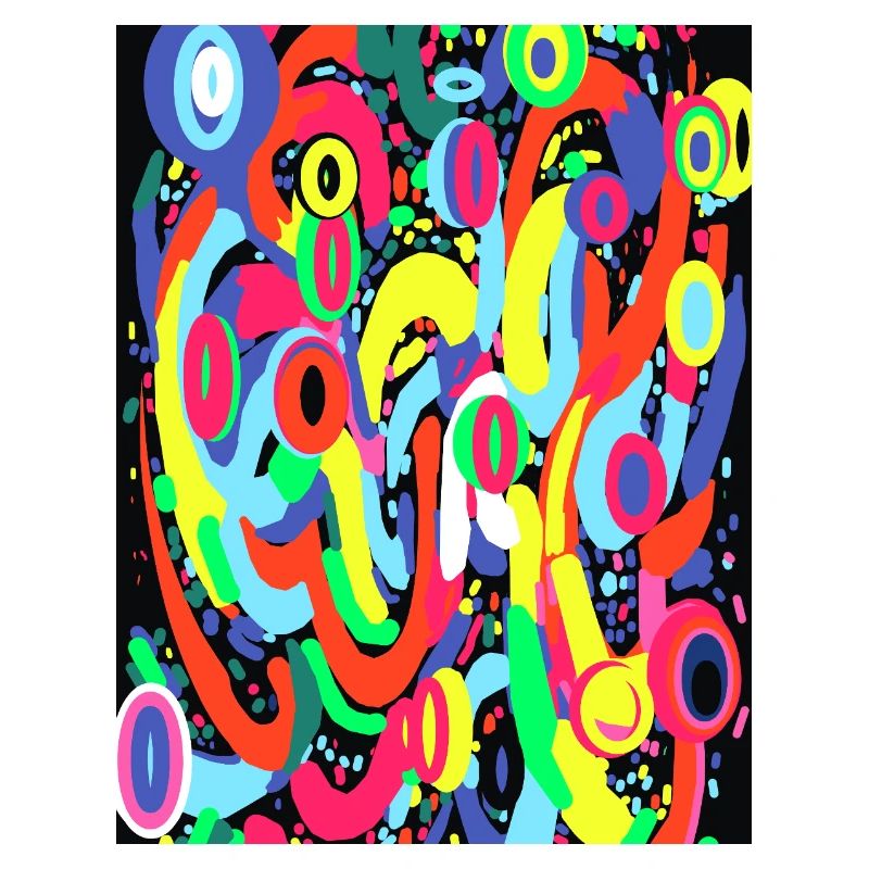 Cyber Neon Pulse : Imprimé multicolore Аbstract